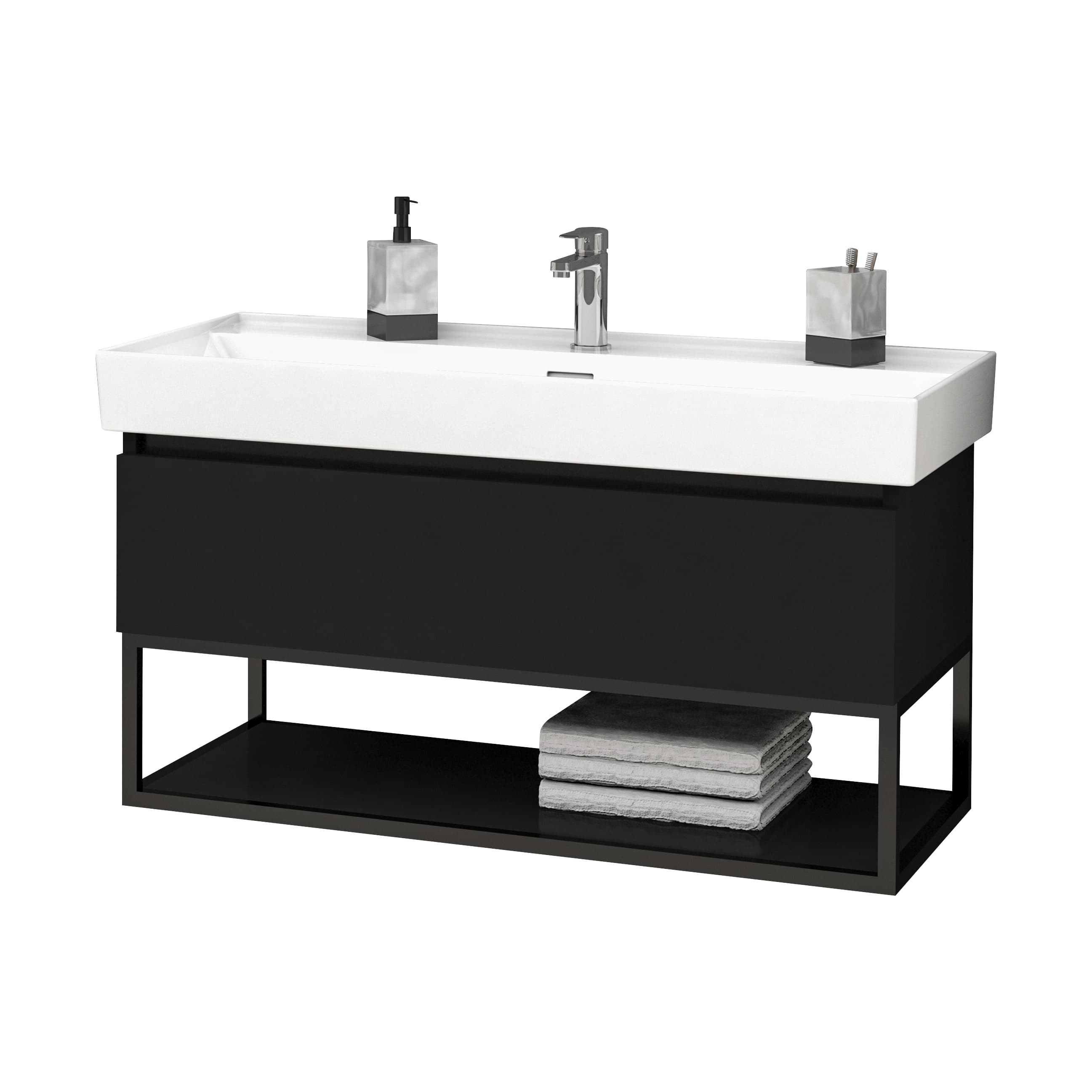 ALONI SHARP MEUBLE SOUS-PLAN (100CM) - NOIR MAT