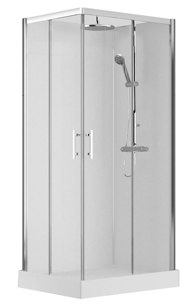 Van Marcke Vidrio cabine de douche accès d'angle à droite 1000x800mm 2 portes