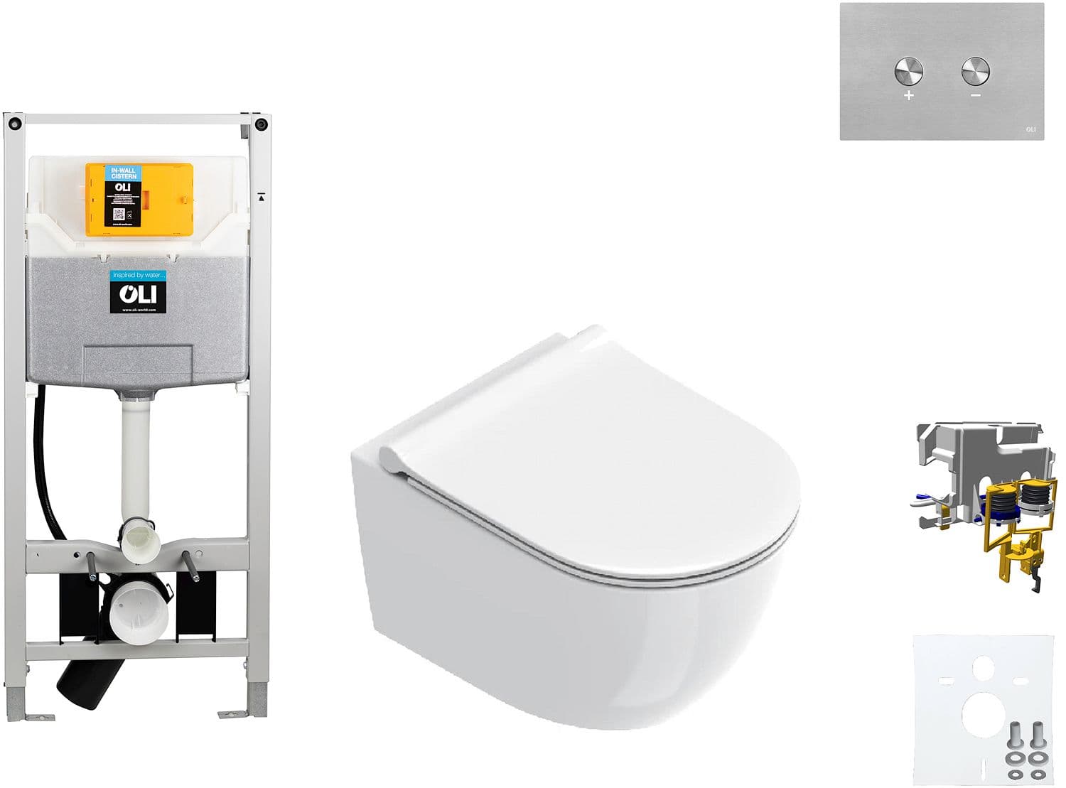 WALLFIX OLI WC SUSPENDU SFERA 50 CATALANO SLIM SEAT BLINK INOX