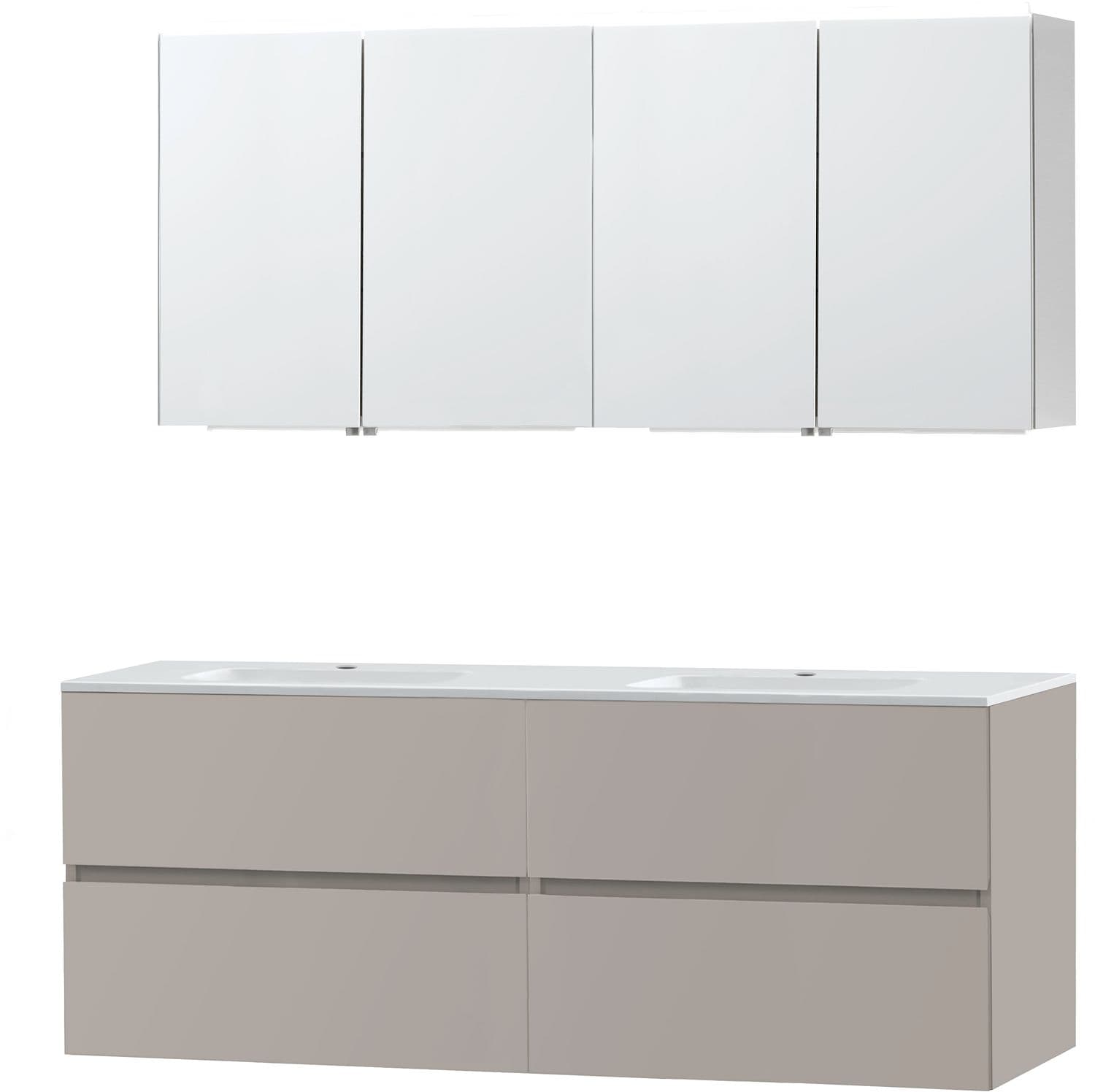 MEUBLE MOLTO GRIS 160 MARBRE SYNTHETIQUE ARMOIRE TOILETTE