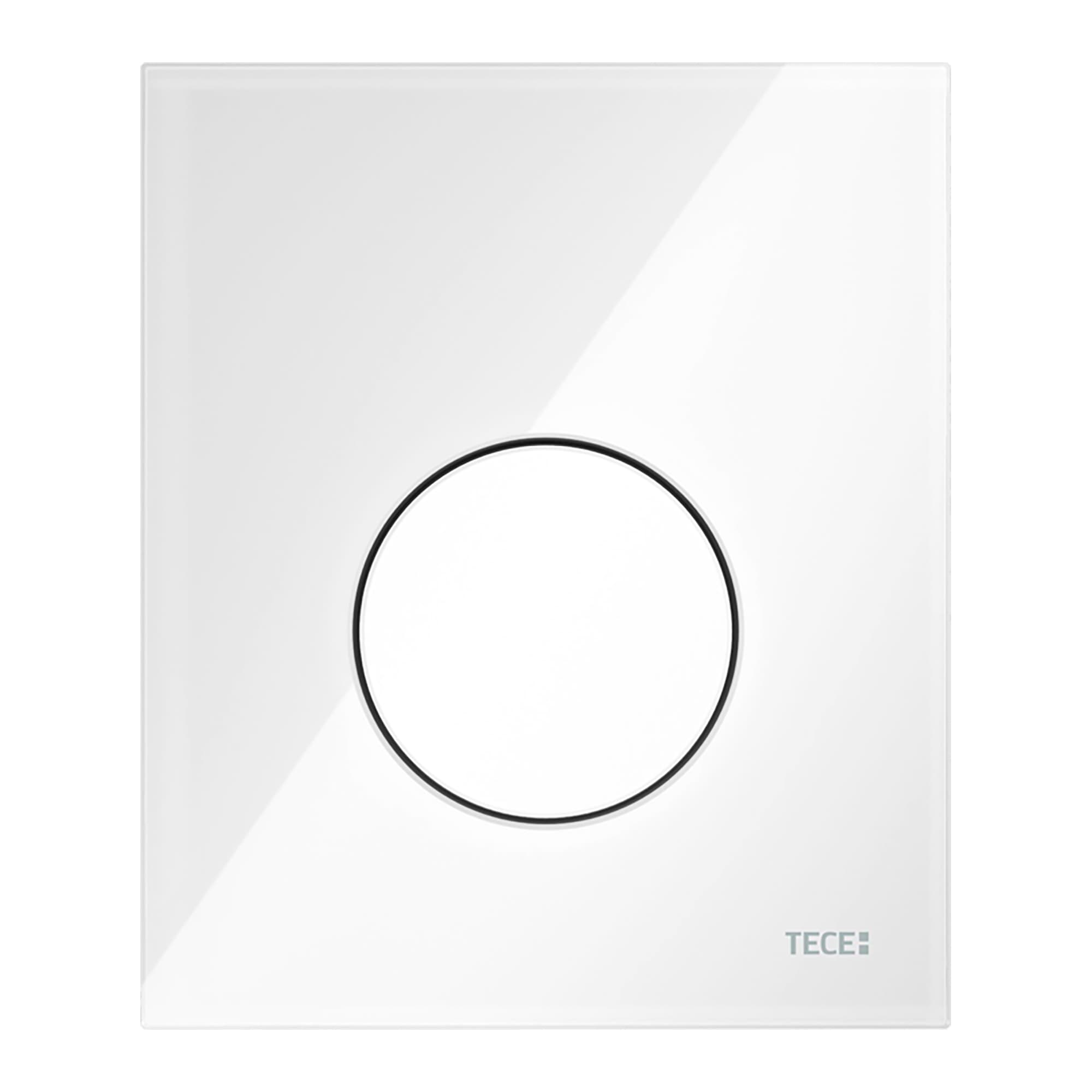 TECELOOP GLASS - PLAQUE DE DÉCLENCHEMENT URINOIR - CARTOUCHE INCLUSE - VERRE - VERRE BLANC BRILLANT - TOUCHE BLANC BRILLANT