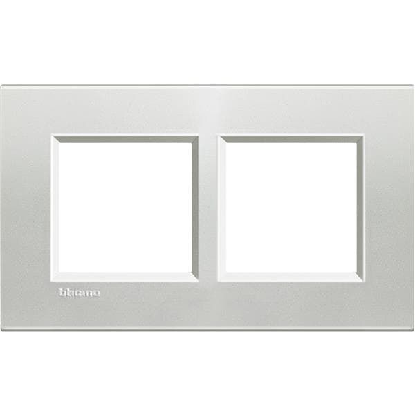 LivingLight - plaque rectangulaire 2 x 2 modules 57mm Argent