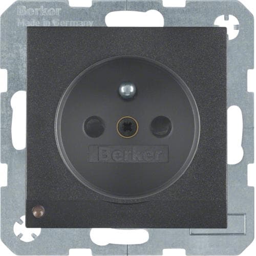 Prise de courant avec éclairage d'orientation Led Berker S.1 / B.3 / B.7 Anthracite, mat