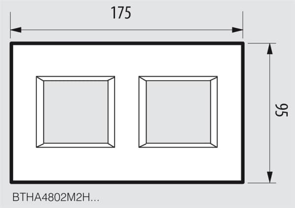 Axolute - plaque horizontal 2 x 2 modules Miroir dépoli