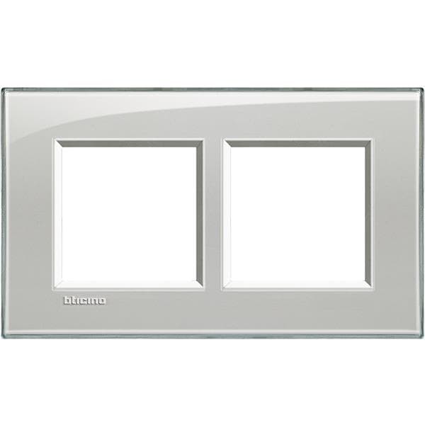 LivingLight - plaque rectangulaire 2 x 2 modules 57mm Gris givré