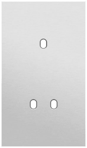 Plaque de recouvrement double, verticale 60 mm d'entraxe, pour une fonction de commutation simple et une double, Niko Toggle alu grey brushed