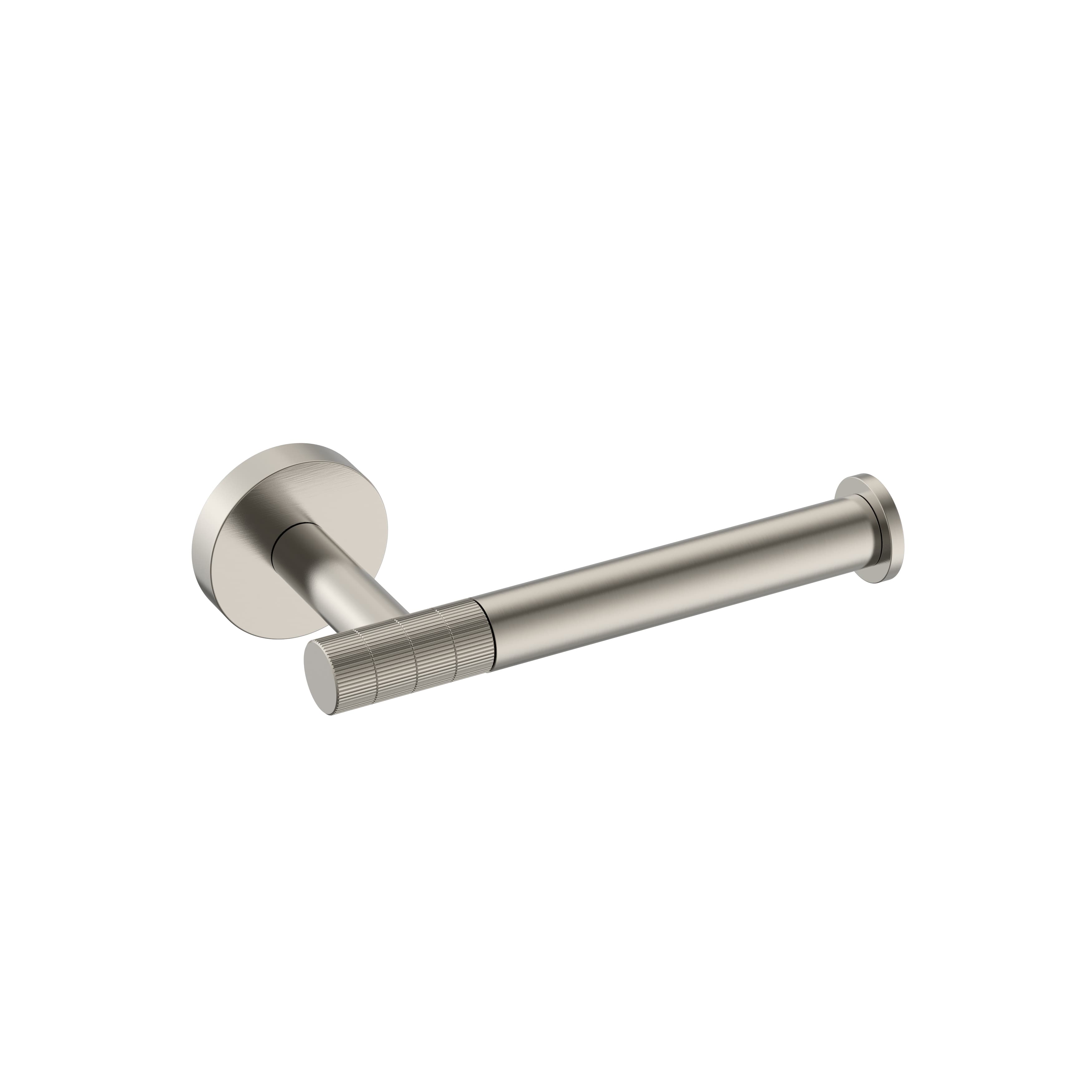 STRIA PORTE-PAPIER TOILETTE AVEC BRAS FIXE – FINITION AVEC STRUCTURE STRIÉE - ACIER INOX BROSSÉ