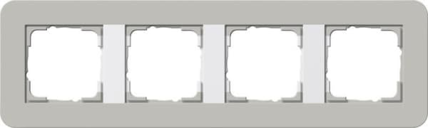 Cadre de finition Gira E3 Soft-Touch Gris avec cadre de support Blanc brillant Soft-Touch