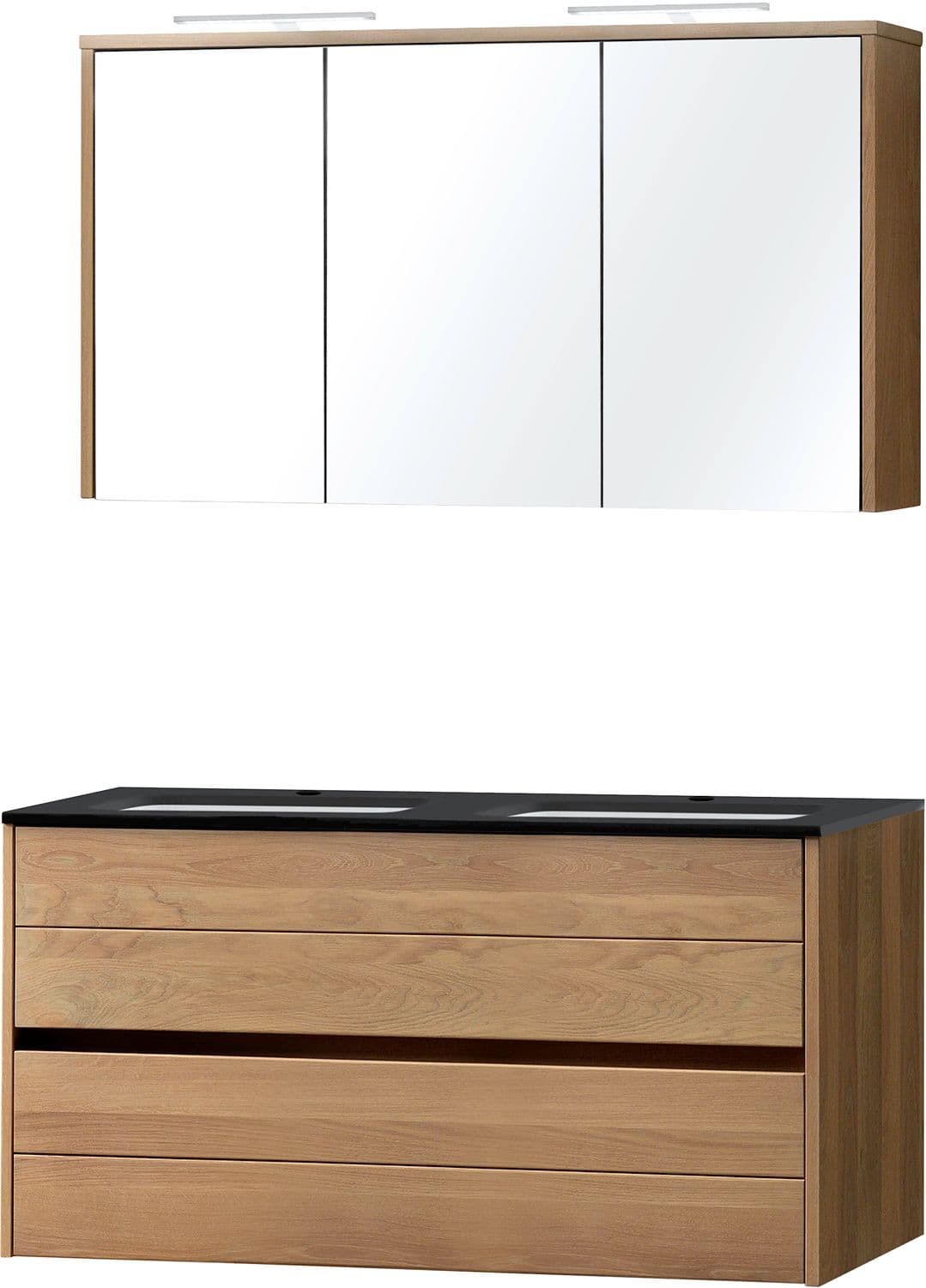 MEUBLE COMBO CHENE MASSIF 120 BLEU BELGE ARMOIRE TOILETTE