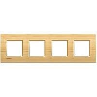LivingLight - plaque rectangulaire 4 x 2 modules 71mm Bambou