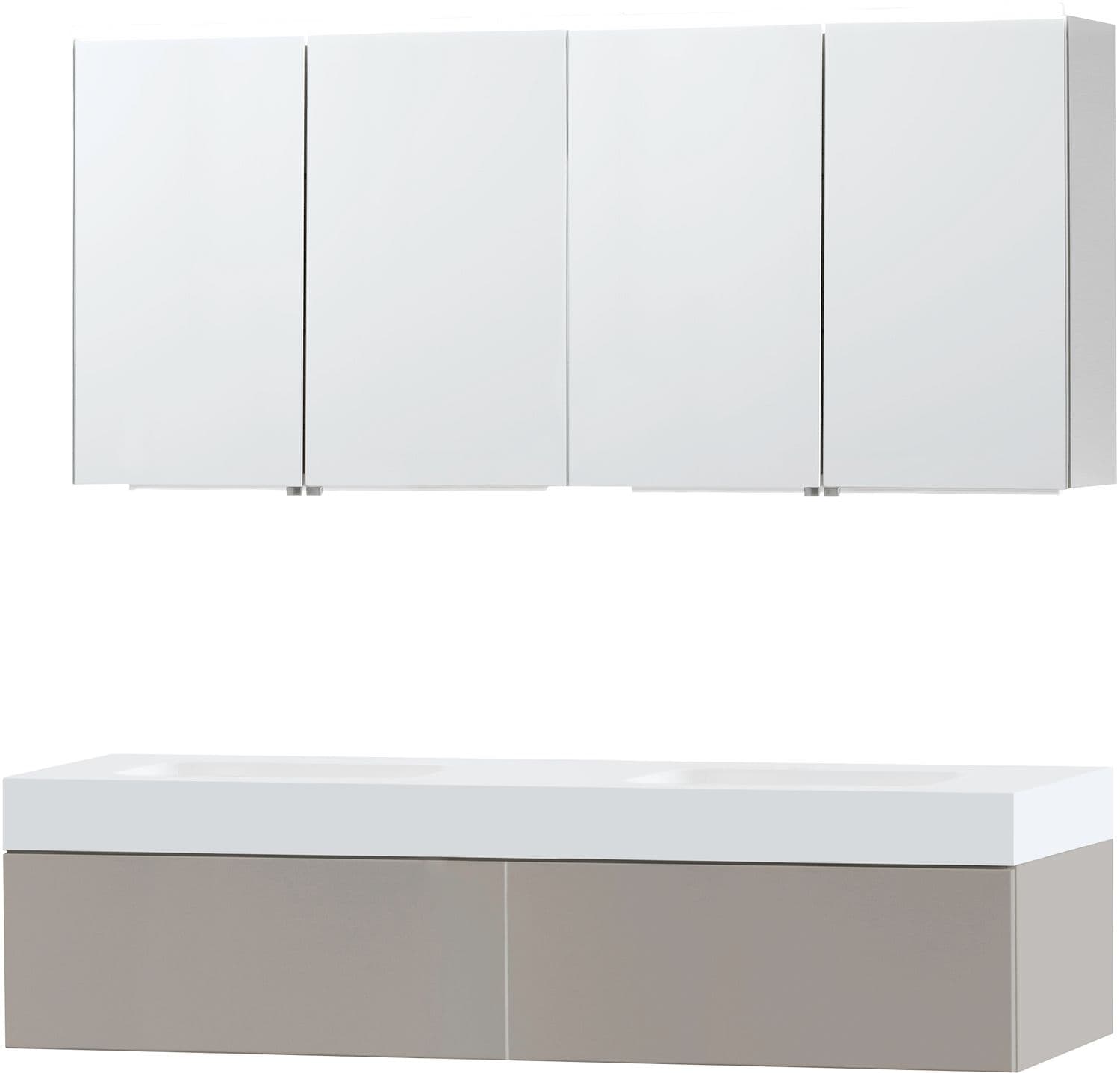 MEUBLE PURO DUO GRIS 160 1 TIROIR SOLID PURO ARMOIRE TOILLETTE