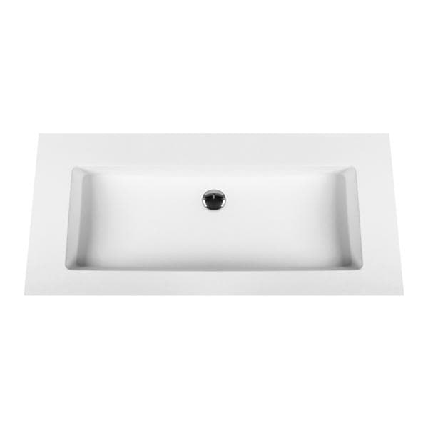ALONI SOLID SURFACE LAVABO SANS TROU DE ROBINET (100CM) - BLANC