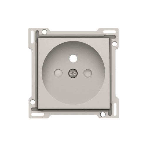 Set de finition pour prise de courant avec broche de terre et obturateurs de protection, profondeur d’encastrement de 28,5 mm, couleur light grey