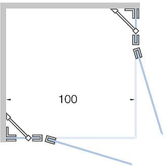 PORTE PIVOTANTE AVEC PARTI FIX ACCES D'ANGLE <100CM H 200CM NOIR MAT-TIMELESS