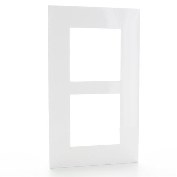 Valena plaque 2 postes vertical entraxe 57mm Blanc Chrome