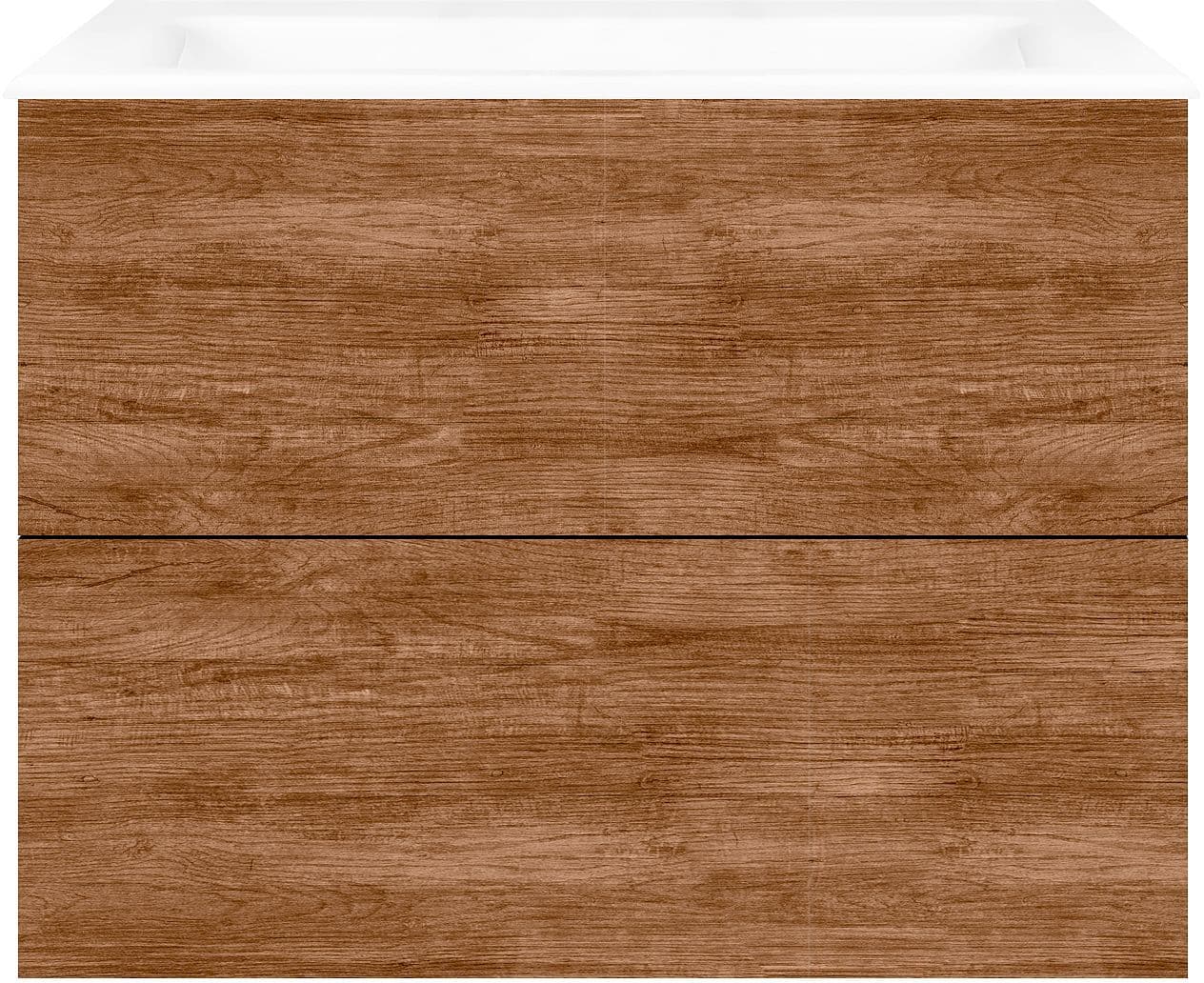 SOUS MEUBLE COFFEE 2 TIROIRS 80 TECTONA DECOR CANNELLE +LAVABO PORCELAINE SANS TROU ROBINET BLANC