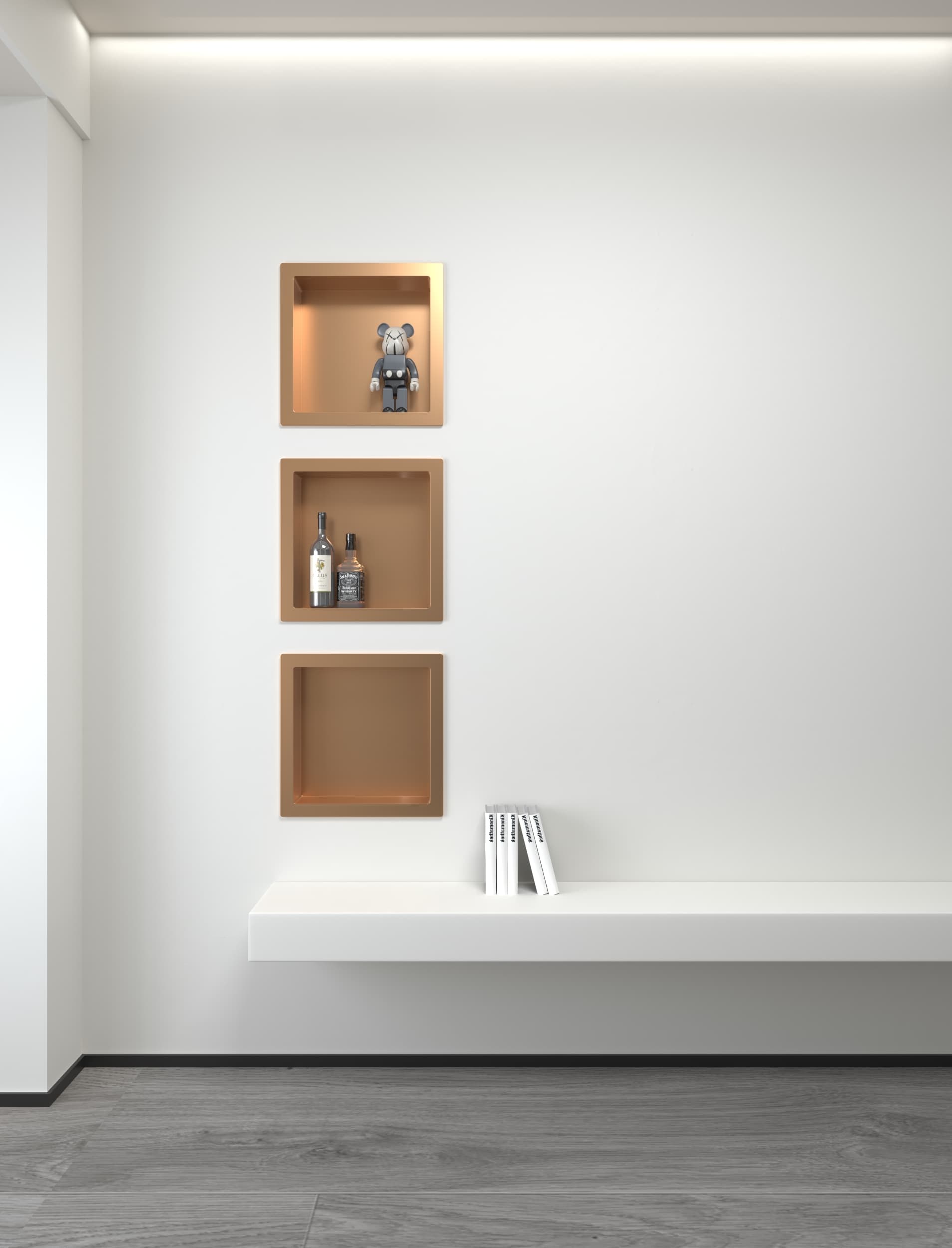 ALONI NICHE ENCASTRÉE (300X300X70MM) - CUIVRE BROSSÉ