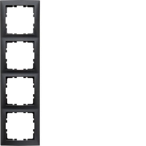 Plaque de recouvrement 4 postes Berker S.1 Anthracite, mat