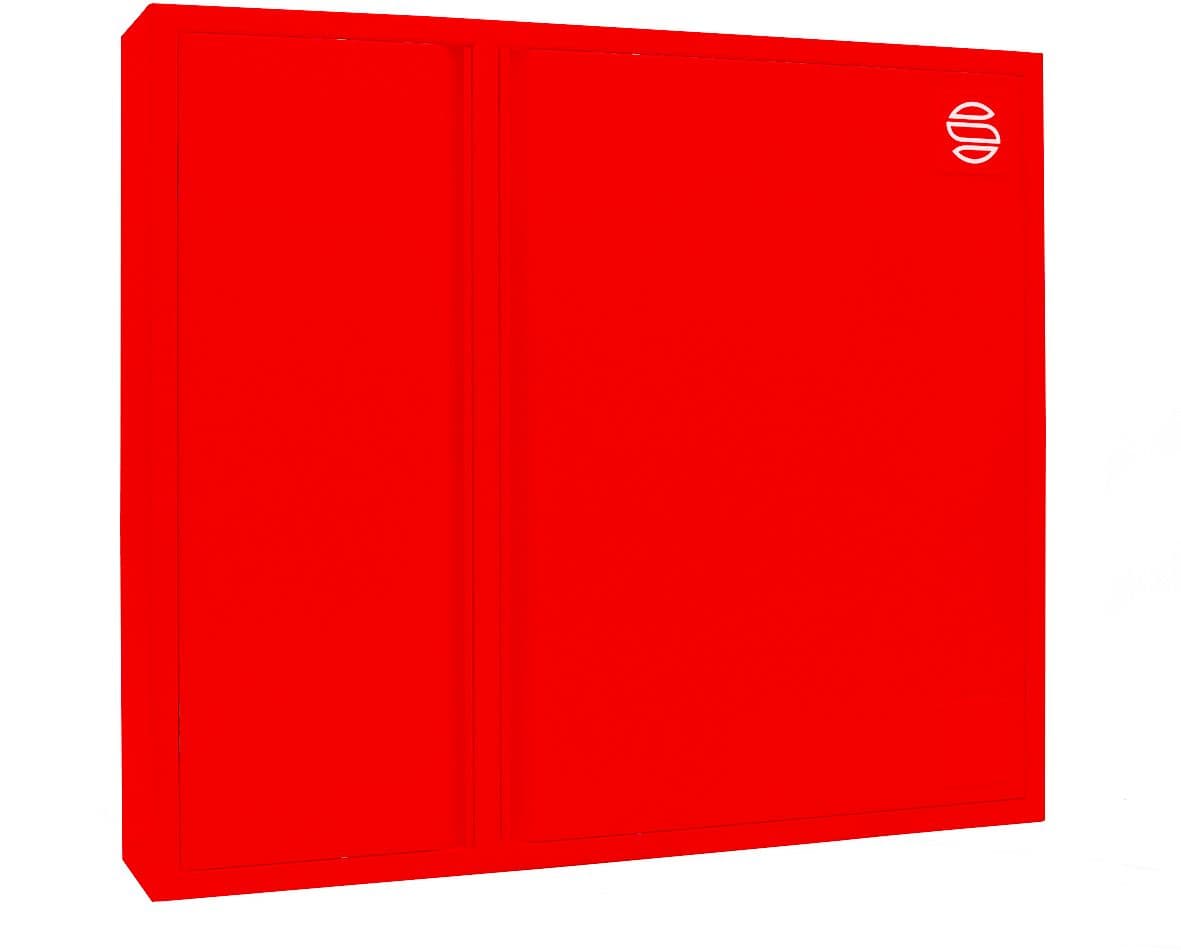 ARMOIRE POUR EXTINCTEUR D'INCENDIE ET DEVIDOIR DECO/NOHA 4/4" OPTION A ENCASTRER ROUGE