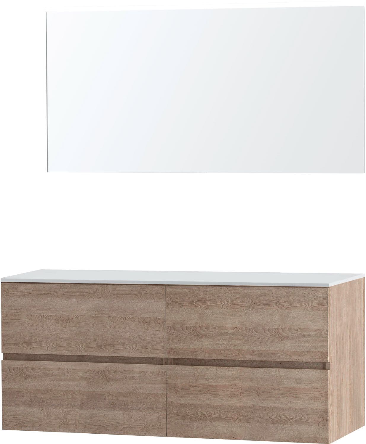 MEUBLE MOLTO CHENE NATUREL 140 POUR LAVABO A POSER SOLID MIROIR
