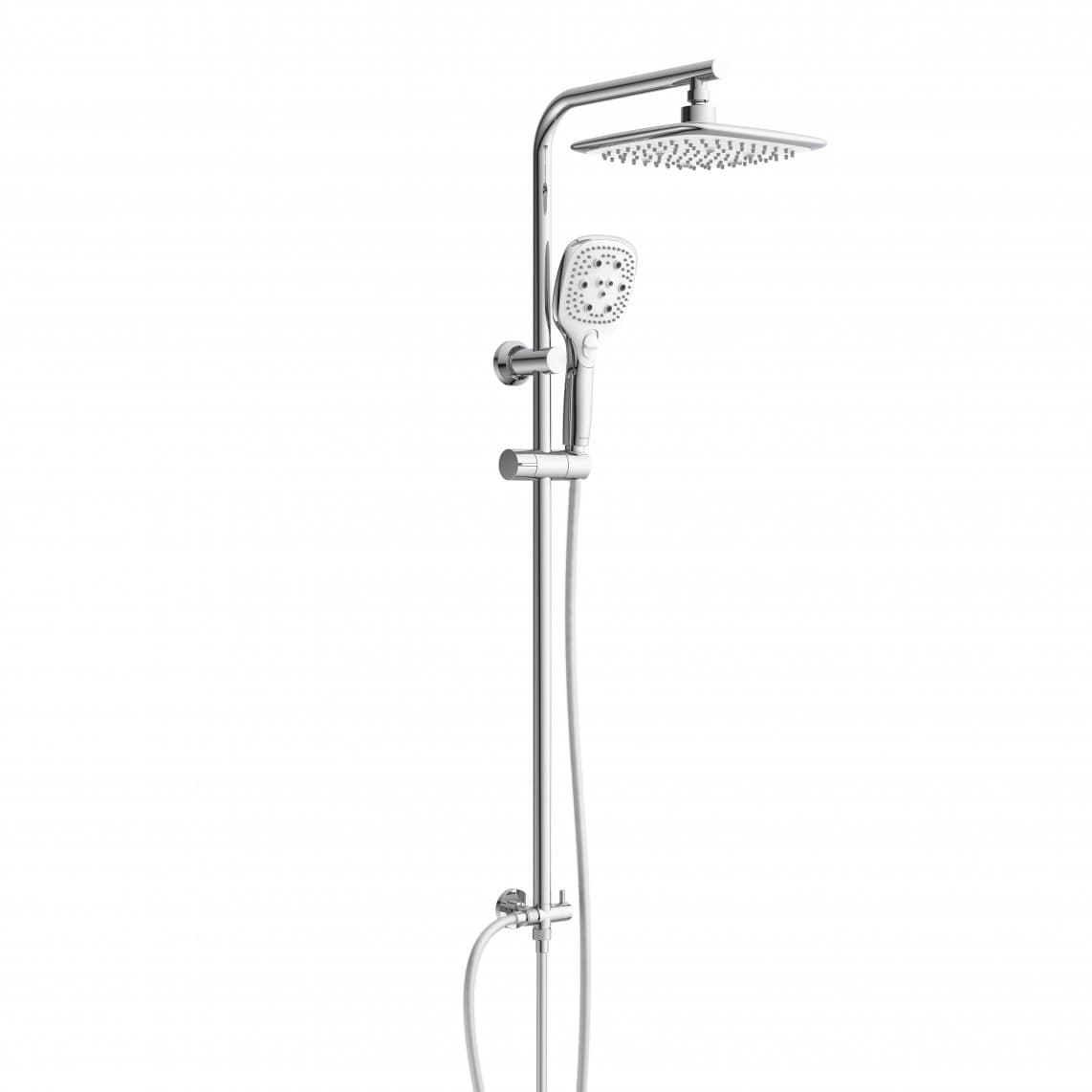 60690 MADEIRA Set douche de pluie, chromé/blanc