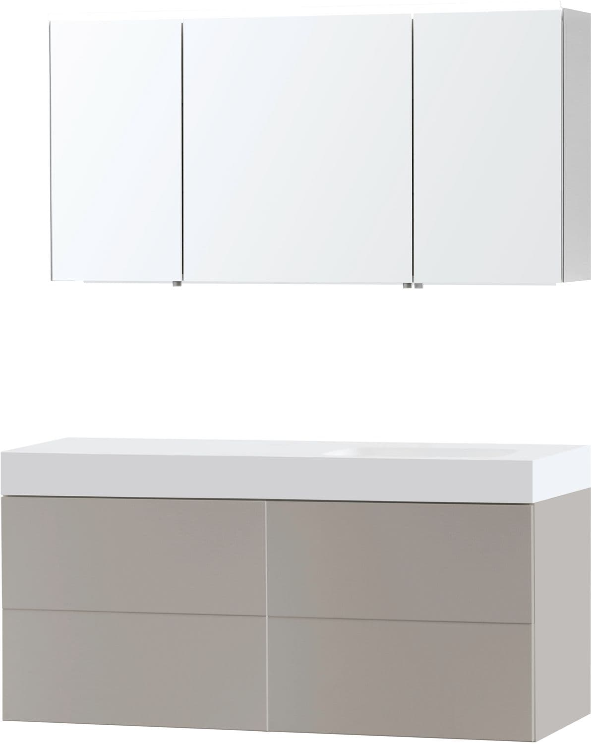 MEUBLE PURO SOLO GRIS ASYMETRIQUE 140 DROITE SOLID PURO ARMOIRE TOILETTE