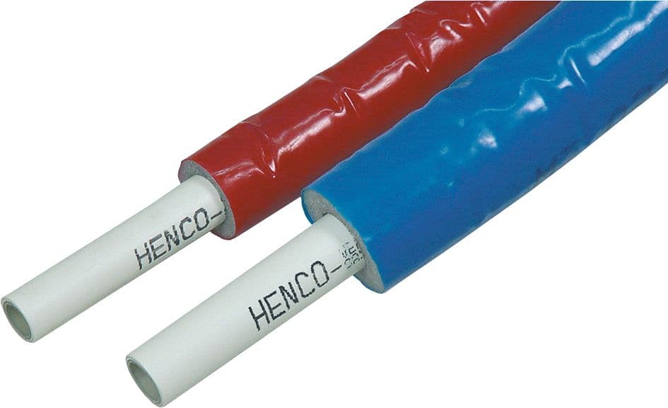 TUBE MULTICOUCHE RIXC + ISOLATION ISO4(=6MM) 16X2 ROUGE ROULEAU 100M HENCO