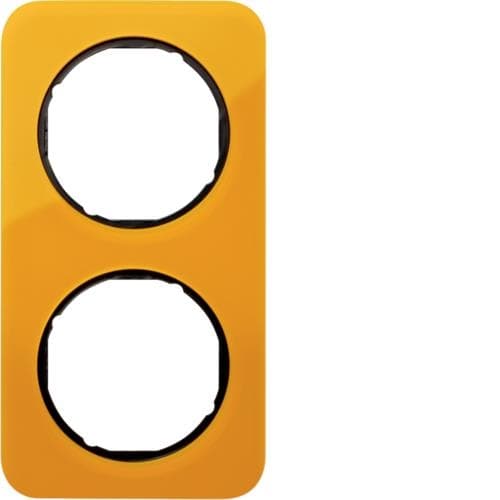 Plaque de recouvrement 2 postes R.1 acryl Orange transparent / Noir
