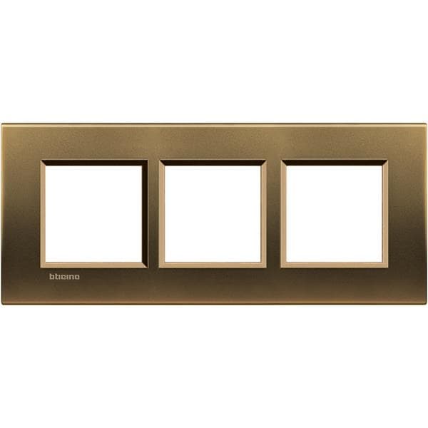LivingLight - plaque rectangulaire 3 x 2 modules 57mm Bronze