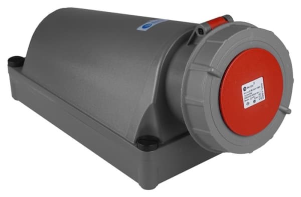 Prise CEE femelle murale 4 x 125A avec contact pilote 380 - 415Vac Rouge IP67