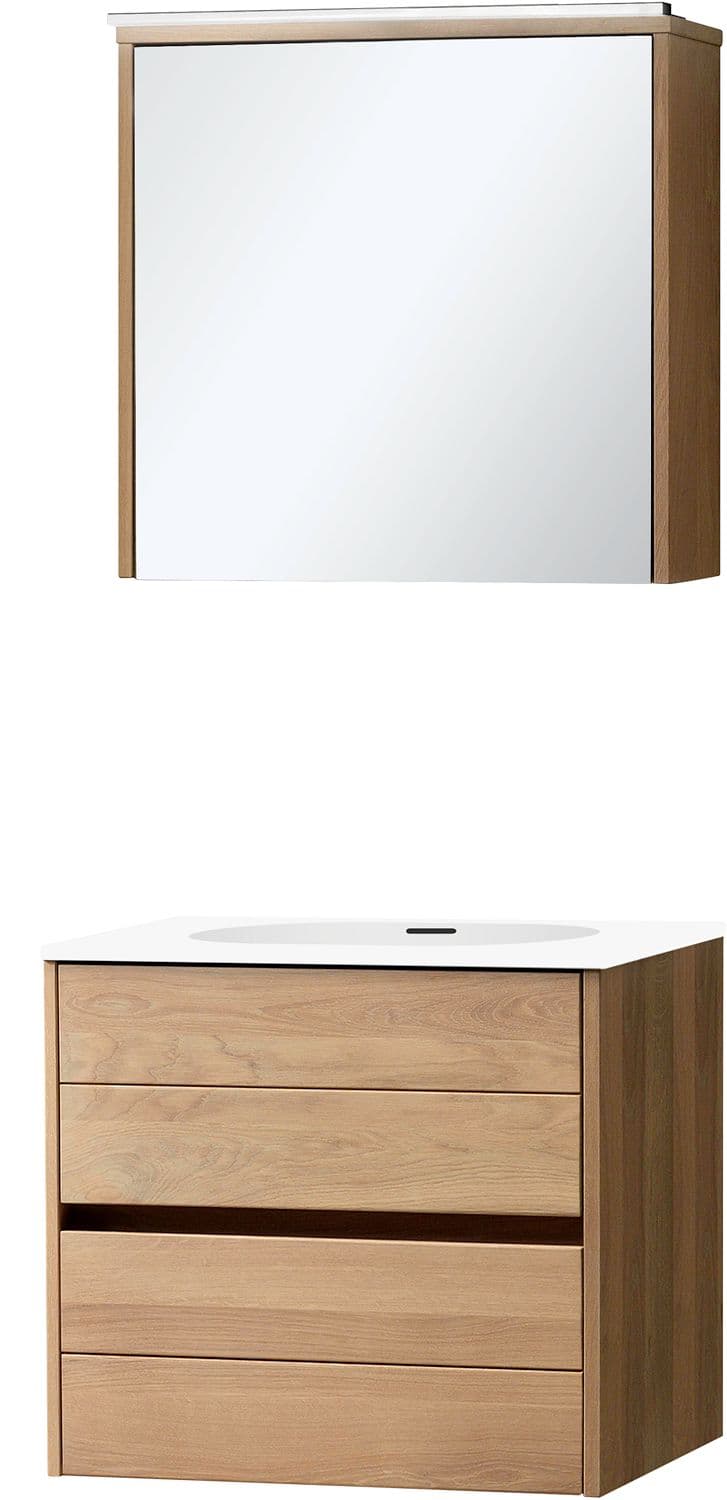 MEUBLE MOLTO CHENE MASSIF 70 PORCELAINE ARMOIRE TOILETTE