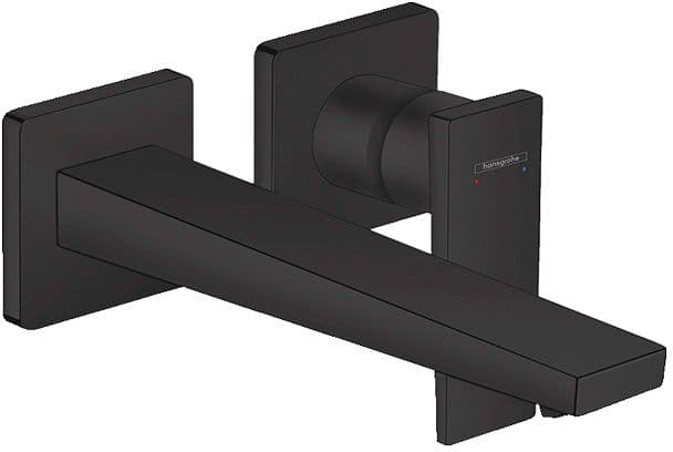 SET DE FINITION MITIGEUR MURAL LAVABO METROPOL HG 225MM MAT ZWART