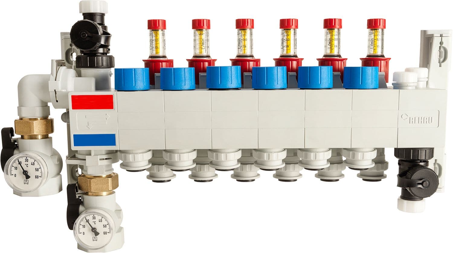 COLLECTEUR CHAUFFAGE SOL HKV PUSH 16MM REHAU 9 CIRCUITS