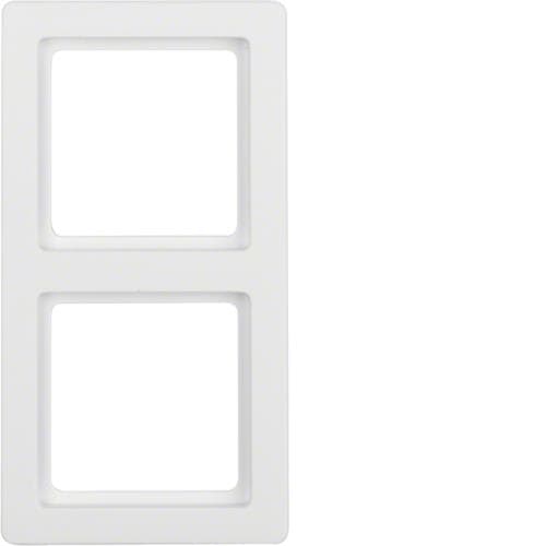 Plaque de recouvrement 2 postes Berker Q.1 Blanc polaire, Velours
