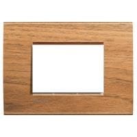 LivingLight - plaque rectangulaire 3 modules Noyer national