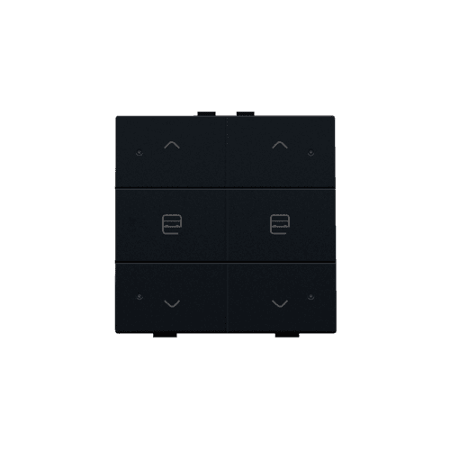 Commande de moteur double avec LED pour Niko Home Control, couleur black coated