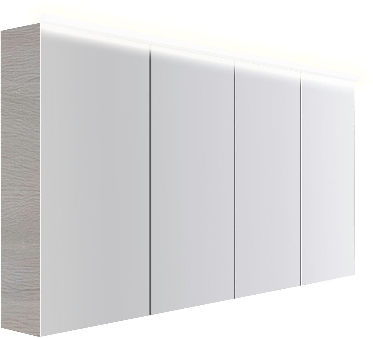 ARMOIRE TOILETTE COFFEE 4 PORTES 1600MM 4250K CHENE DECOR ARGENT
