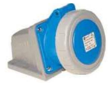 Prise CEE femelle murale 4 x 16A 200 - 250Vac 9h Bleu IP67 avec raccords à visser