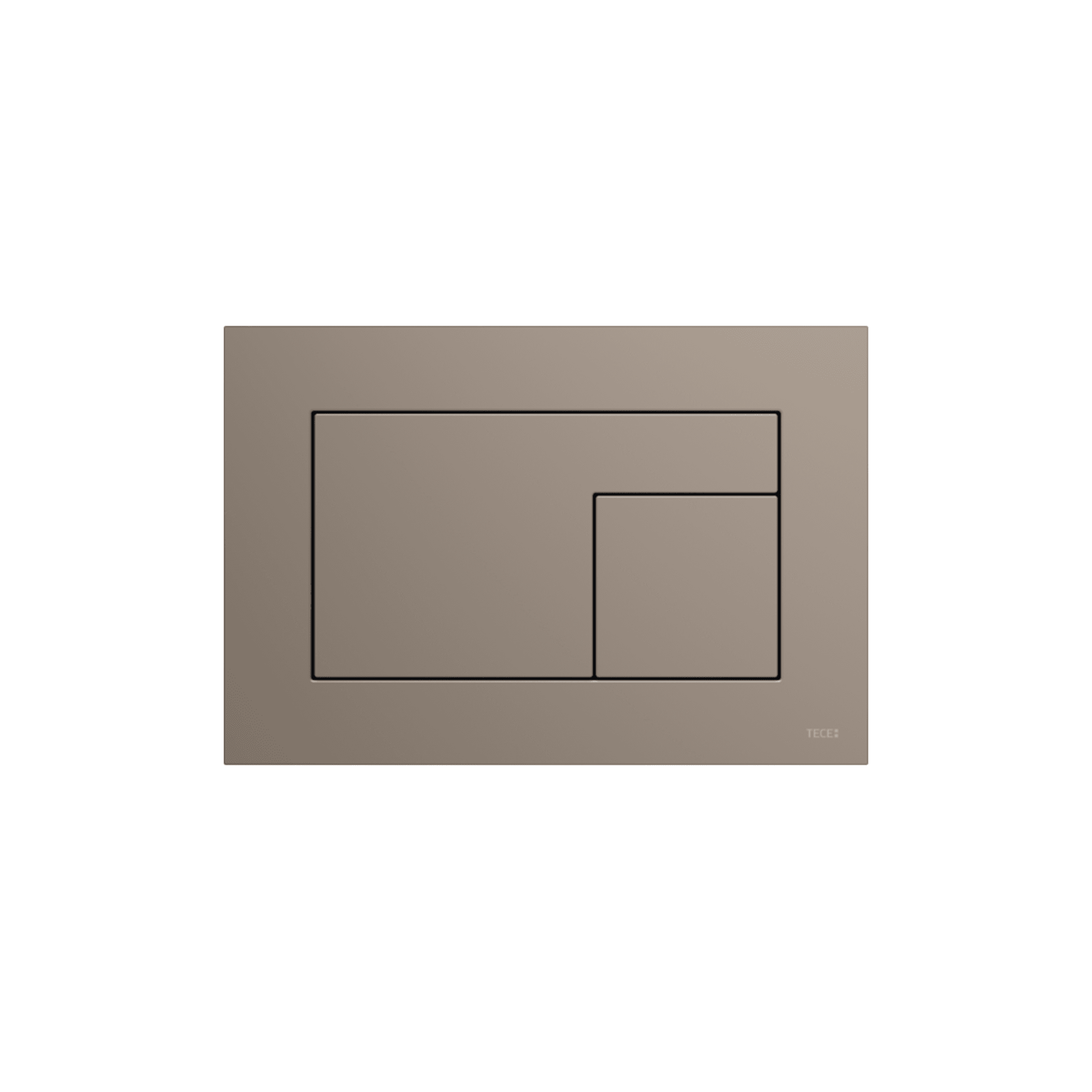 PLAQUE DE DÉCLENCHEMENT WC TECEVELVET, DOUBLE TOUCHES, BEIGE-MARRON