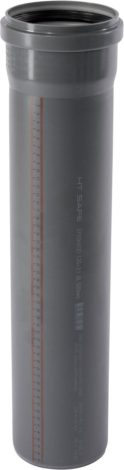 TUBE 125MM 0,5M MANCH.PP HT-SAFE OSTENDORF