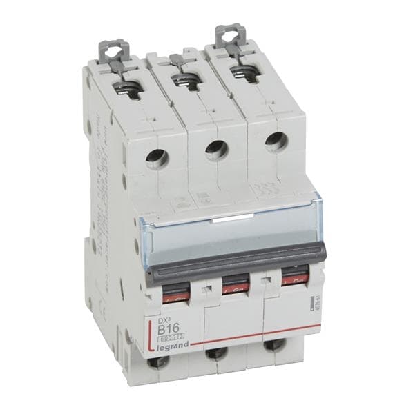 Disjoncteur DX³ 6000A / 10kA 3 pôles courbe B 16A 400V - 3 modules