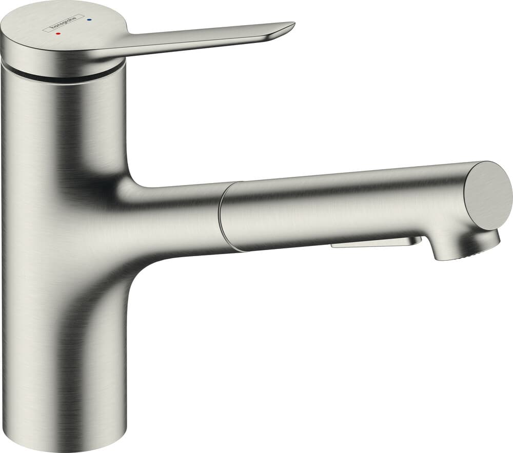 Hansgrohe Zesis M33 mitigeur évier monolevier 150 douchette 2-Jets acier inox