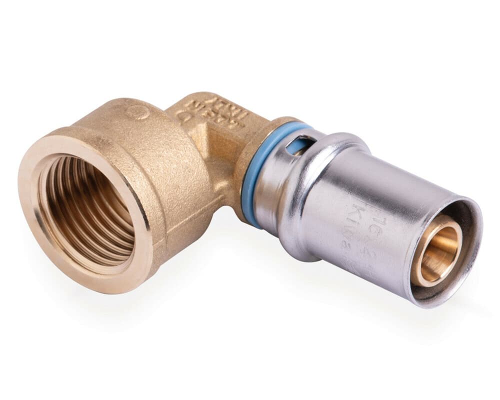 SYSTEMPEX coude 90° tube alu raccord à sertir 26-3/4F