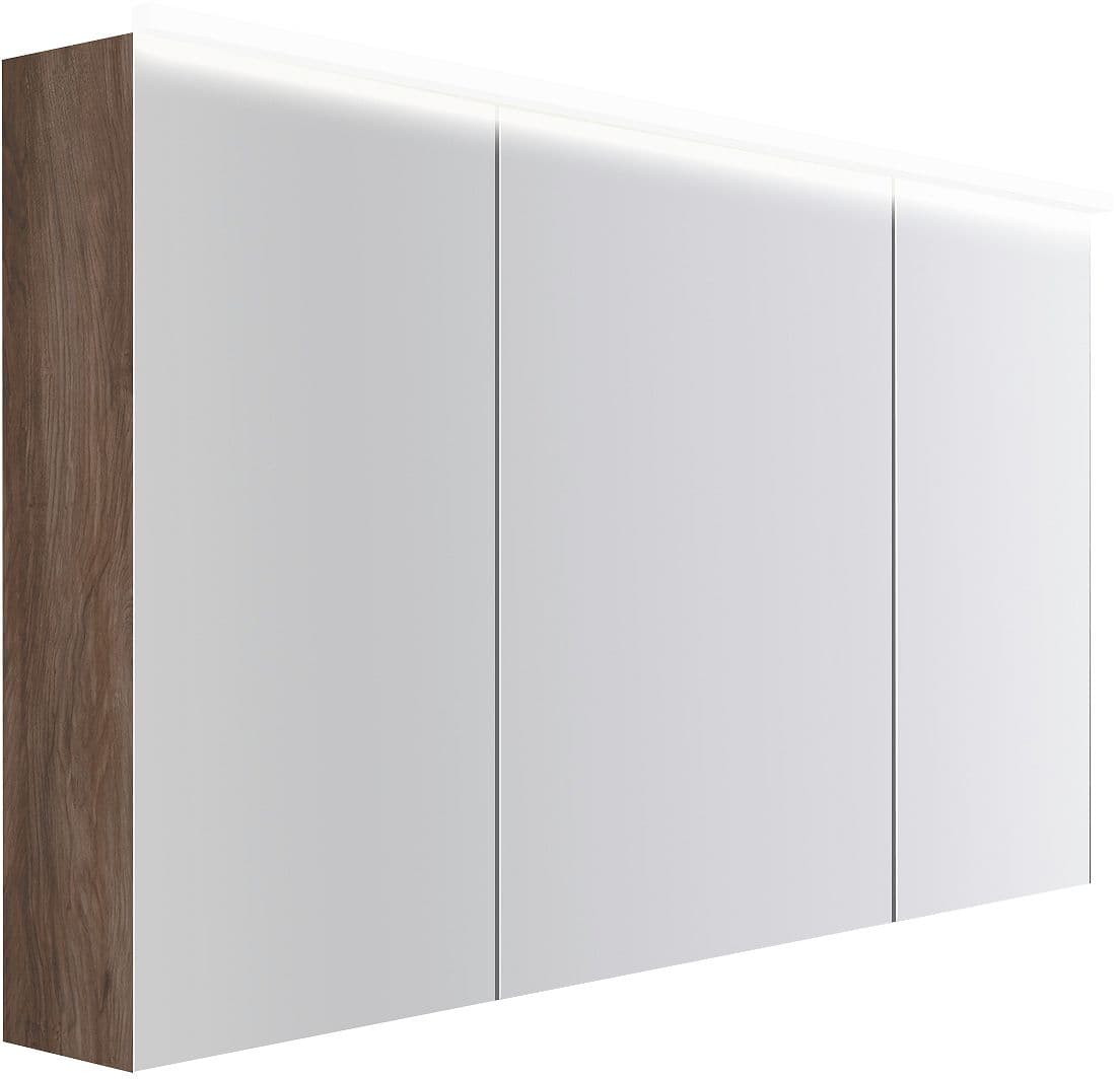 ARMOIRE TOILETTE COFFEE 3 PORTES 1400MM 4250K NOYER DECOR VELOURS