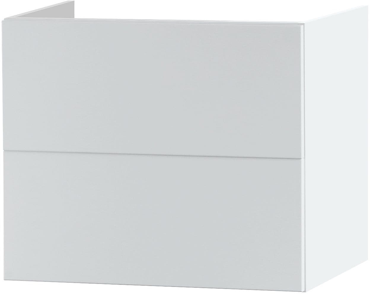 SOUS MEUBLE 2 TIROIR 70CM PUSH-OPEN BLANC SATIN