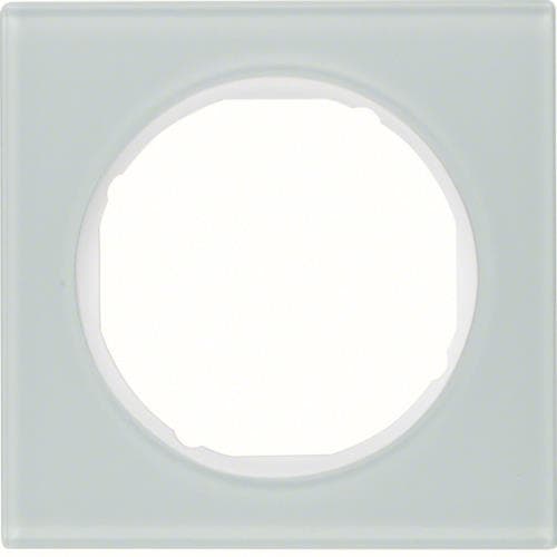 Plaque de recouvrement 1 poste Berker R.3 Verre, Blanc polaire