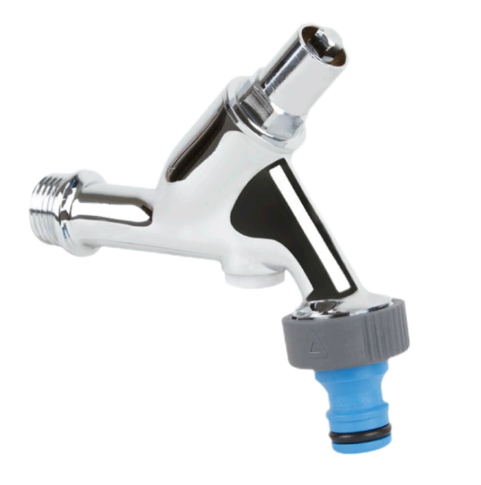 Altus robinet double service pour usage à clef Belgaqua/Kiwa chromé brillant