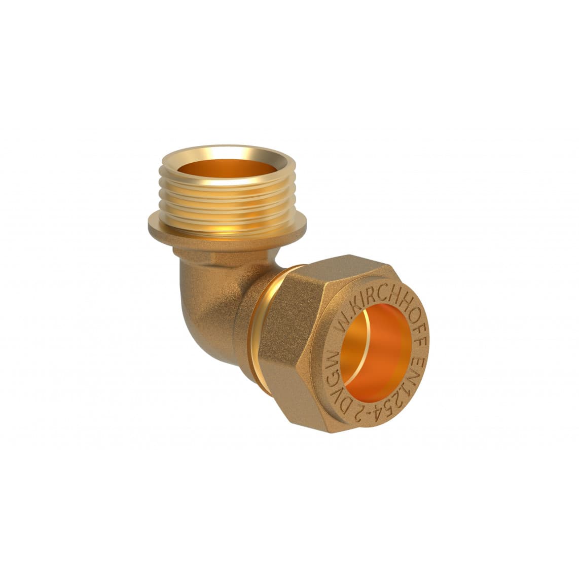 989452417 LT coude 90°, vierge, 22 mm x 3/4" M, raccord à serrer pour tube en cuivre