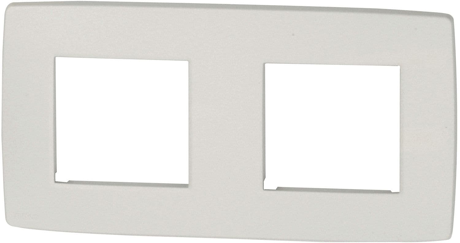 PLAQUE DE FINITION ENCASTR. DOUBLE HORIZONTALE BLANCHE NIKO