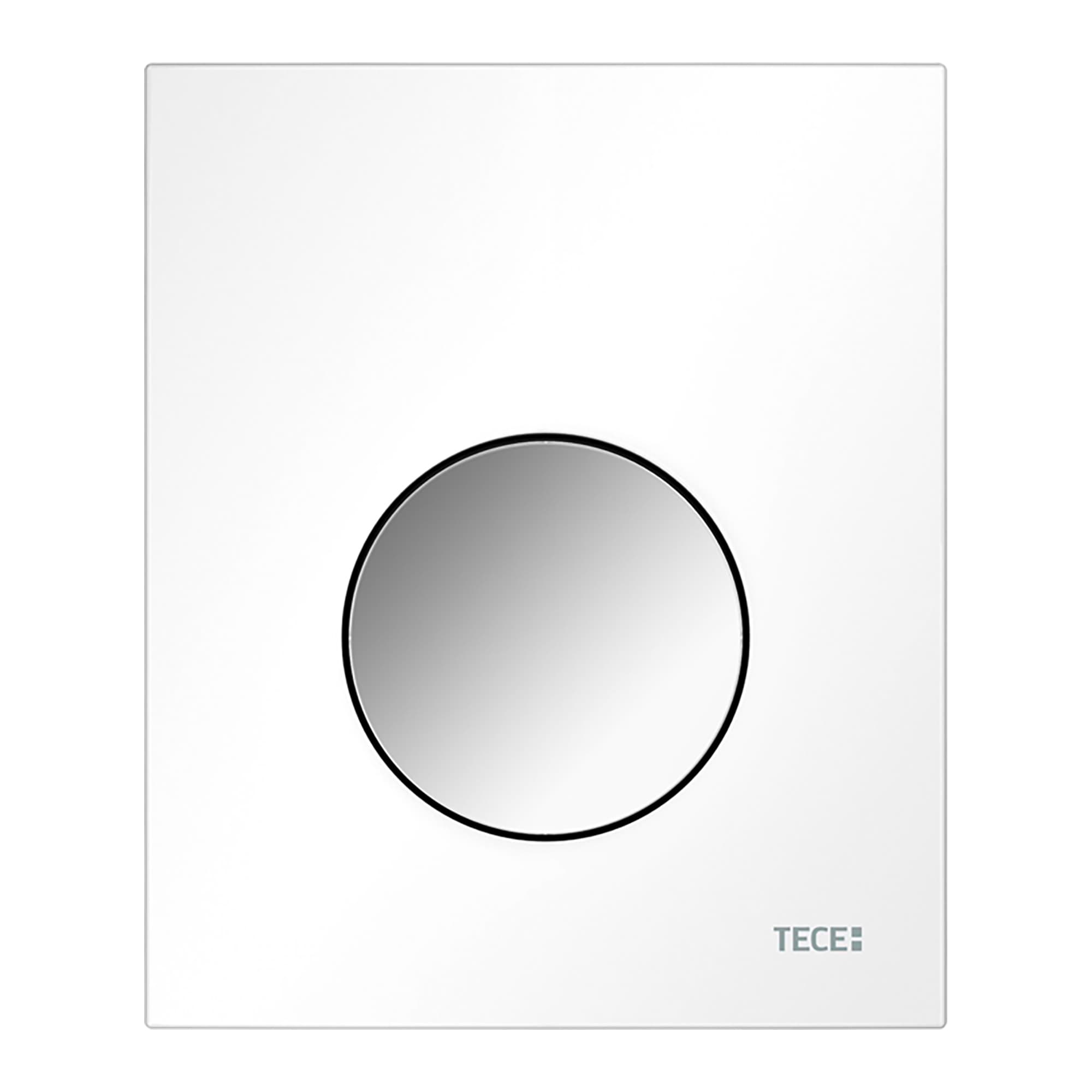 TECELOOP - PLAQUE DE DÉCLENCHEMENT URINOIR - CARTOUCHE INCLUSE - PLASTIQUE - BLANC BRILLANT - TOUCHE CHROMÉ BRILLANT